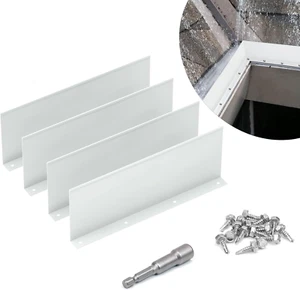 Flamorrow 4 Pack Aluminum Gutter Valley Splash Guards, Rainwater Roofing - Picture 1 of 12