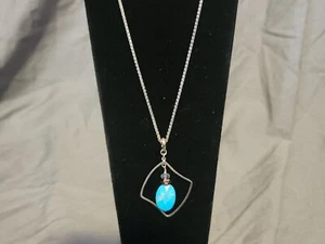 Colgante de plata 925 turquesa suroeste royston de colección con cadena de plata 925 de 18" - Imagen 1 de 6