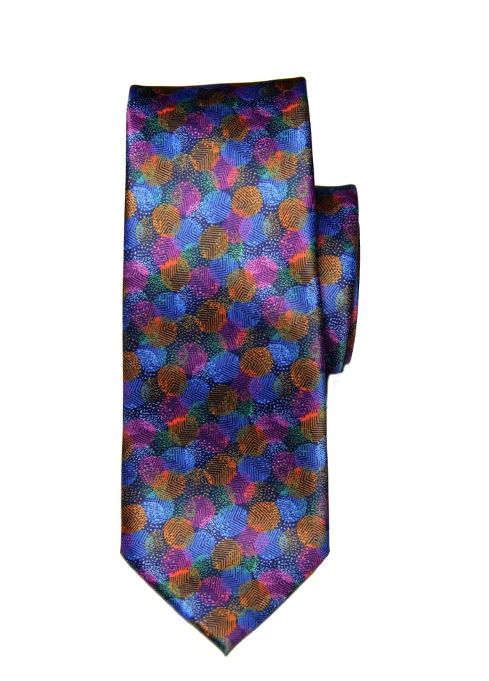 Corbata Pierre Cardin azul púrpura verde naranja hecha a mano para hombre Foto 1 de 1