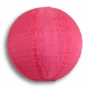 8" Hot Pink Nylon Lantern, Even Ribbing, Durable, Hanging Decoration - Picture 1 of 1
