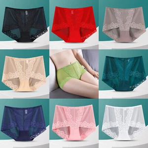 Lote de 5 Piezas Mujeres Sexy Completo Encaje Calzoncillos Franceses Ver a través de la Ropa Interior, S M L - Imagen 1 de 9