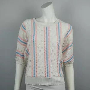 Vintage Olympic Knitwear Size 12 Knit Short Sleeve Top Blouse 90s 80s Women's - Bild 1 von 10
