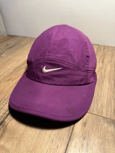 Nike Featherlight Hat Cap Strapback Purple Dri-Fit 7 Panel Running Adjustable - Picture 1 of 5