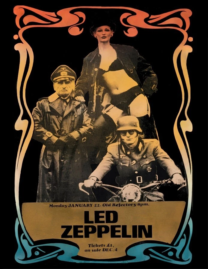 Led Zeppelin BANNED!  1973 Southampton, UK  Concert Poster  19x13 led   RARE! - Image 1 of 1