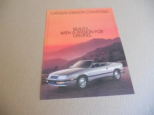 Folleto de ventas convertible Chrysler LeBaron 1987 original nuevo en stock - Imagen 1 de 2