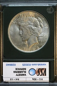1922-P Peace Dollar ~ UNC ~  VSS VAM 23 Dbl Talons, Olive Leaves (I3,R4)(L#19-8) - Picture 1 of 2