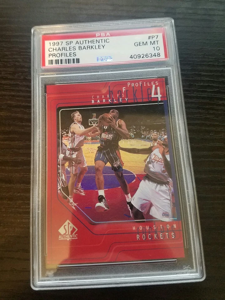 1997-98 SP Authentic Profiles #P7 Charles Barkley PSA 10  POPULATION 1/2  - Image 1 of 1