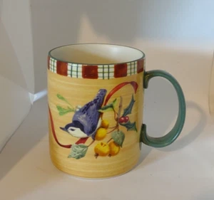 Lenox Winter Greetings Goldfinch Bird Mug Cup Stoneware Christmas Cottagecore - Picture 1 of 3