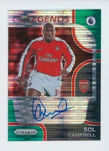 2022-23 Sol Campbell Panini Prizm Breakaway Green Arsenal Carta Autografata SP - Foto 1 di 3