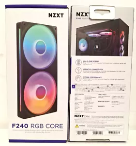 NZXT F240 RGB Core 240mm Single-Frame Fan Unit 2x120mm Fans RF-U24HF-B1 Black - Picture 1 of 8