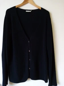 hessnatur Strickjacke V-Ausschn. Knöpfe Gr. 42 Baumw. DunkelBlau Top Hess Natur - Bild 1 von 8