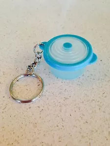 Tupperware Keychain Keychain Stuffables Bowl Miniature Aqua Blue Bowl - Picture 1 of 1