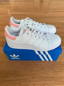 Adidas Stan Smith White/Glow Pink Womens Shoes - Picture 1 of 7