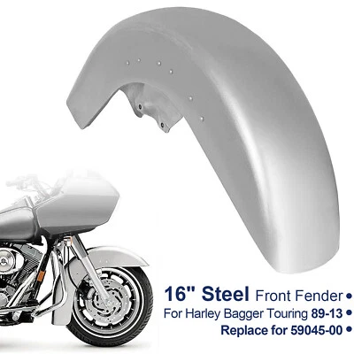 Guardabarros delantero de acero de 16" para Harley Bagger Touring 89-13 Electra Road Street Glide Foto 1 de 4