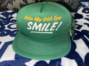 Vintage Make My Irish Eyes Smile Trucker Hat Snapback Cap St Patricks Day (40) - Picture 1 of 5