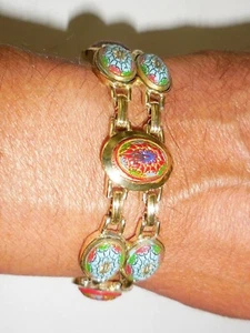 VINTAGE ART NOUVEAU BRACELET COLORFUL VICTORIAN BEADS DESIGN - Picture 1 of 6