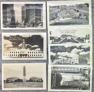 7 Foto real de recuerdo miniatura vintage de Fort Worth Texas c.1945 TCU NORTHSIDE HS - Imagen 1 de 11