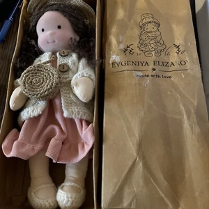 EVGENIYA ELIZAROVA hand made doll w knit sweater/ hat /Shoes 11 in. tall In Box - Picture 1 of 7