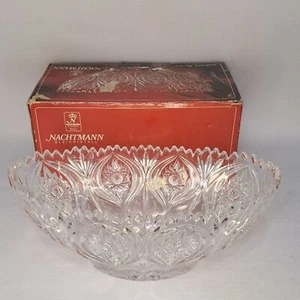 Nachtmann Oval Bowl Florenz 24% Lead Crystal Candy Dish Orig. Box Bleikristall - Picture 1 of 11