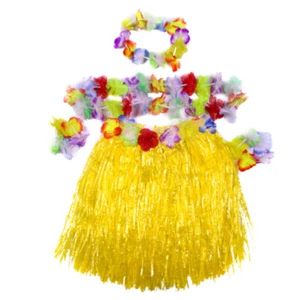 Imitation Hanging Garland Tropical Costume Set Hawaiian Dresses Girls Skirt - Picture 1 of 12