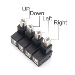 90 Degree USB 2.0 B Type Male To Female Extension Adapter for Printer Scanner sx - Picture 1 of 12
