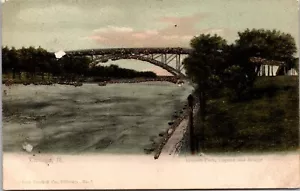 Chicago IL-Illinois, Lincoln Park, High Bridge And Lagoon,- Glitter- Postcard - Picture 1 of 2