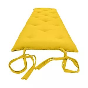 Twin Japanese Floor Rolling Futon Mattress, Cotton Shikifuton 3 x 39x 80 Yellow - Picture 1 of 2