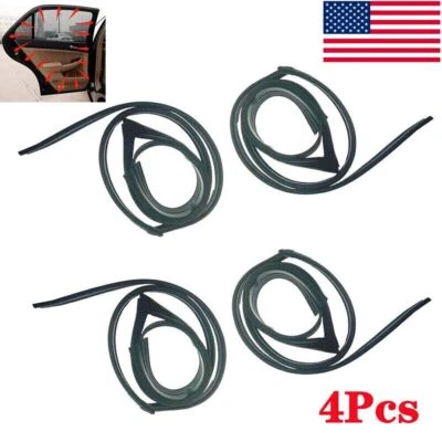 4PCS fit Honda Accord Sedan 1994-1997 Door Glass Run Channel Weather Window Seal - Image 1 of 4