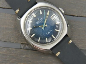 70's vintage watch mens Certina DS-2 ref. 5801 300 automatic 25-651 steel blue - Picture 1 of 23