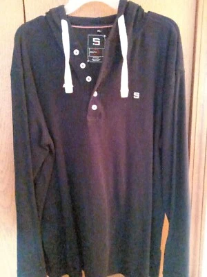 XL South Pole Long Sleeve 5 Button Up Pull Over. Blue/Hood. Hip Hop Street Wear  - Image 1 of 4