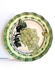 Sally Eckman Roberts Espositore Decorativo Piatto/Piastra Verde Uva e Foglie 11"D - Foto 1 di 10