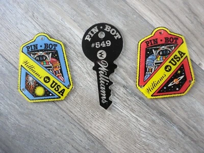 Pinbot Pinball Machine Williams Promo Plastic Cutouts & Key Chain / Fob Set - Image 1 of 2