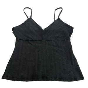 Pilcro Camisole Tank Top Womens Medium Black Ribbed Retro Y2K 90s Going Out - Picture 1 of 10