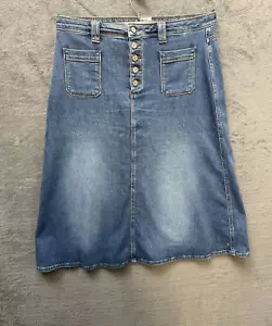 John Lewis AND/OR Denim Midi Skirt A Line UK Size 14 Blue - Picture 1 of 6