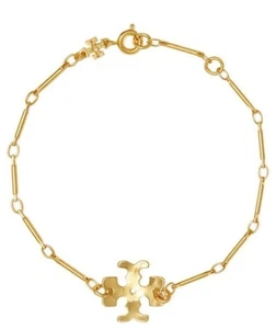 Tory Burch Gold Plated Logo Bracelet For Women - Picture 1 of 4