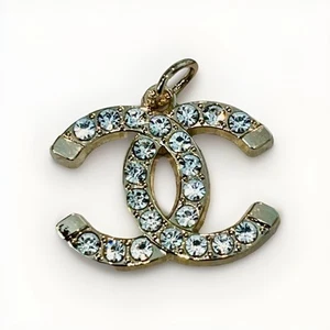 Chanel Zipper Pull  Button Charm  25mm Gold Crystals Stamped - Picture 1 of 4