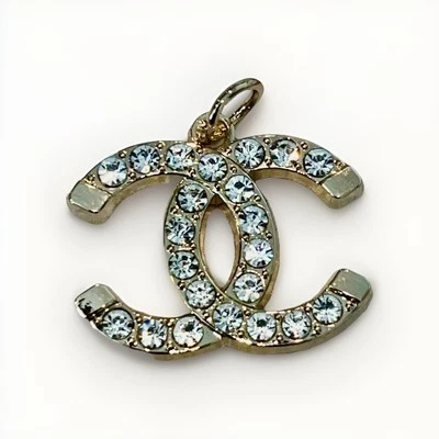 Chanel Zipper Pull  Button Charm  25mm Gold Crystals Stamped - Image 1 of 4