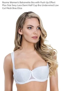 Rosme Balconette BH Weiß Spitze ELIZA. 36DD 36D (läuft kuschelig) - Bild 1 von 9