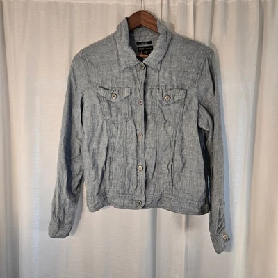 JNY Jones New York Women's Blue Linen Denim Style Jacket Size M - Image 1 of 4