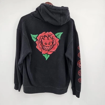 Moletom Spitfire The End rosa preto pulôver com capuz masculino tamanho médio preto - Imagem 1 de 4