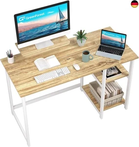 GreenForest Kleiner Schreibtisch, Bürotisch Schreibtisch mit Stauraum, 100cm - Bild 1 von 8