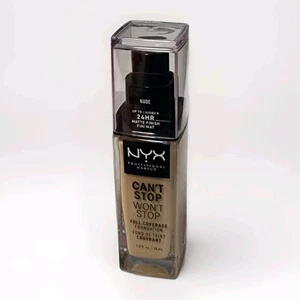 NYX Can't Stop Won't Stop Full Coverage Foundation Nude ~ 1 fl oz ~ NEW - Picture 1 of 2
