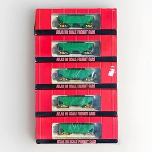 5 x ATLAS 2 BAY OFFSET SIDE HOPPER HO SCALE TRAINS  Vintage Model BOXED - Picture 1 of 14