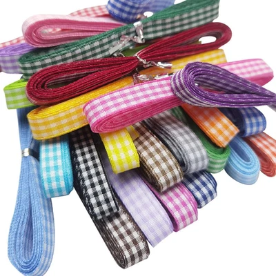 50Yards 1/4" (6Mm) Assorted 25 Colors Gingham Ribbon Craft DIY Gift Packing Hair - Image 1 of 4