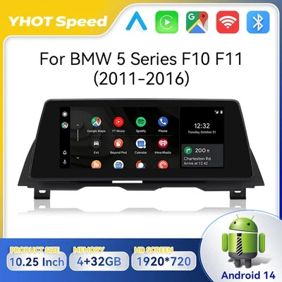 For BMW 5er F10/F11 NBT 10.25" Android 14 Car GPS Stereo Apple CarPlay BT Navi - Image 1 of 4