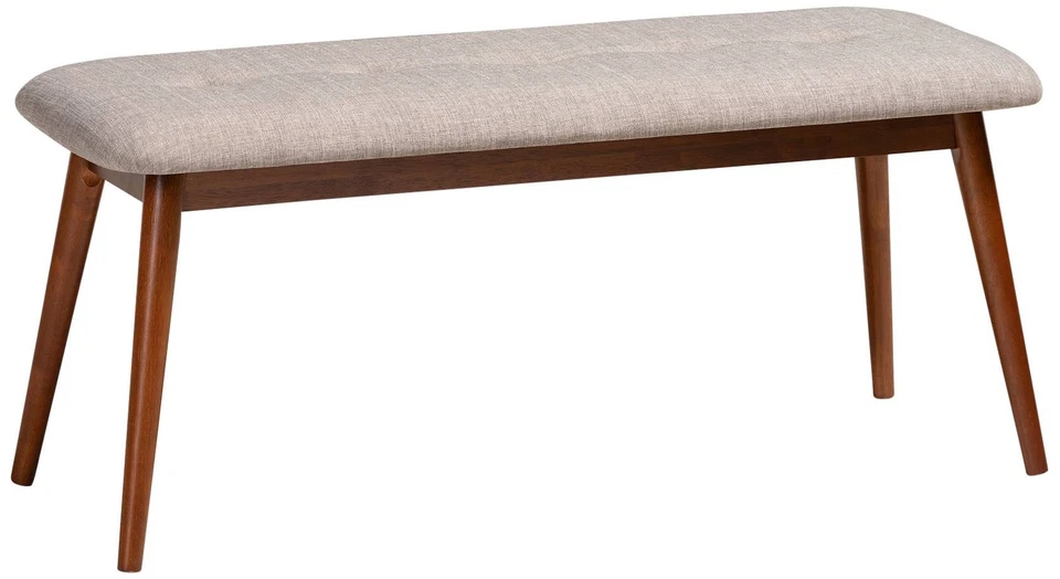 Flora II 41 1/4" Wide Light Gray and Oak Dining Bench - Image 1 of 1