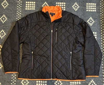 Chaqueta de invierno Lands' End para mujer talla XL (18-20) azul marino/naranja acolchada Primaloft Foto 1 de 4