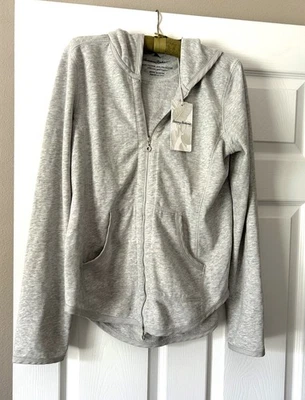 Tommy Bahama Damas Gris Jaspeado Cremallera Sudadera con Capucha Chaqueta Terry Francés Pequeña Foto 1 de 4