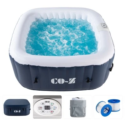 Bañera de hidromasaje inflable portátil CO-Z para 4 personas spa con 120 chorro de aire para patio trasero Foto 1 de 4