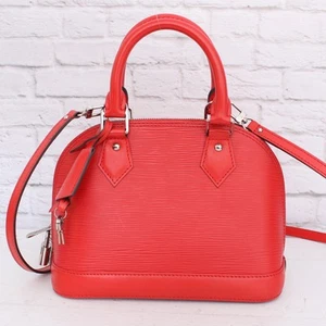 Louis Vuitton Alma BB Red Epi Crossbody Leather Satchel Handbag A2717 - Picture 1 of 12